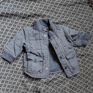 GAP Quilted Puffer Jacket in Slate Gray